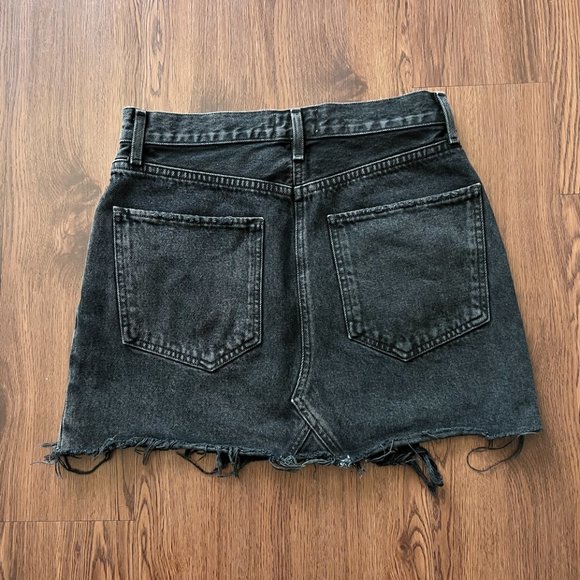 Agolde black jean mini skirt size 26 - Picture 3 of 5